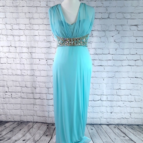 Mint Green Sequins Prom Dress main image 1